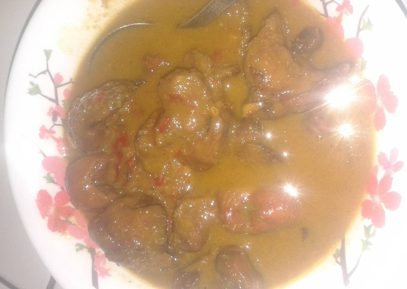 Rendang ati ampela sederhana