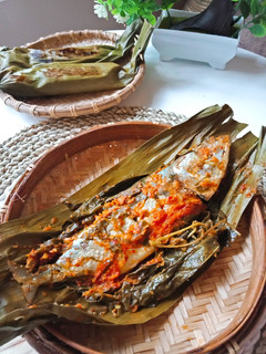 Foto resep Pepes ikan gembung daun singkong