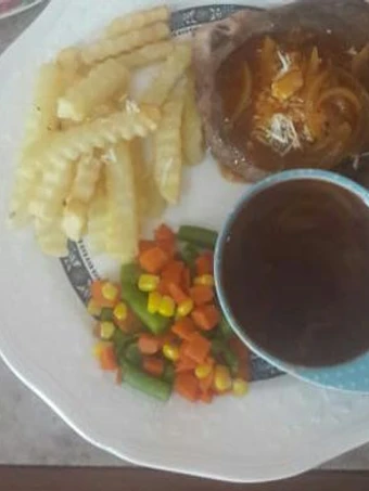 Cara Mudah Membikin Resep Rib eye steak🍖 with brown sauce yang Uenak Anti Ribet, Menggugah Selera