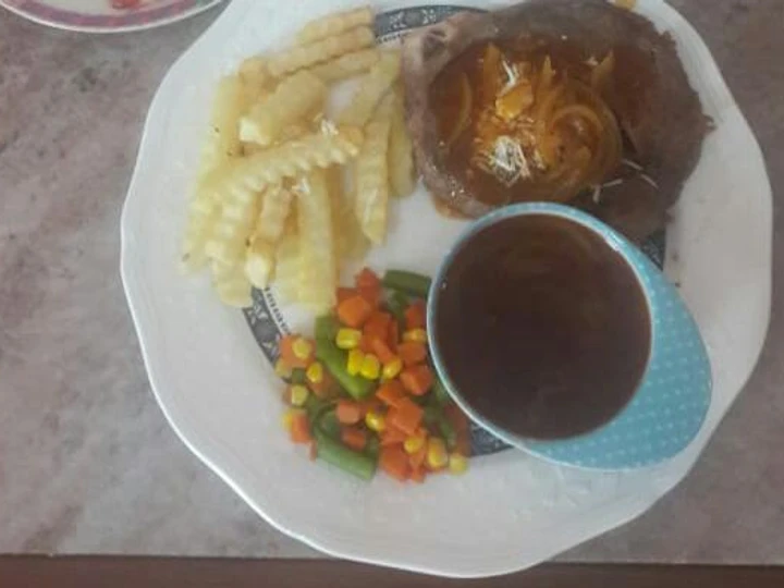 Cara Mudah Membikin Resep Rib eye steak🍖 with brown sauce yang Uenak Anti Ribet, Menggugah Selera