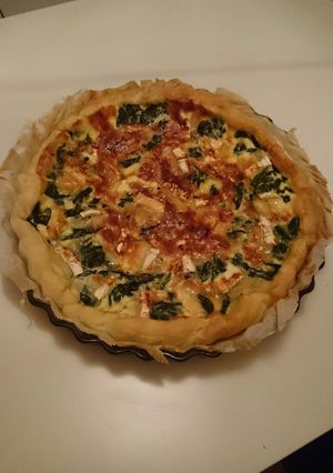 Une photo de Tarte chèvre épinards