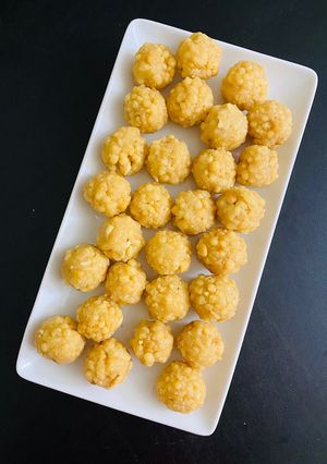 A picture of Boondhi Laddu.