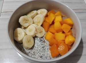 Foto resep Overnight Pudding Chia Seed Topping Buah