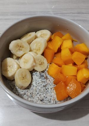Foto resep Overnight Pudding Chia Seed Topping Buah