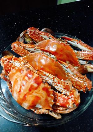Hình của món Ghẹ hấp bia sả.