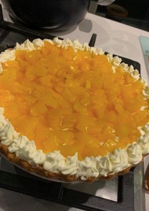 Una foto de Torta de durazno