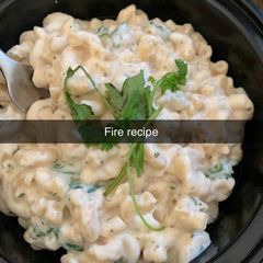 A picture of Alfredo pasta.