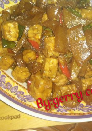 Foto resep Oseng kikil & tempe