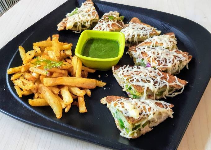 Veg cheese Grilled with Fries