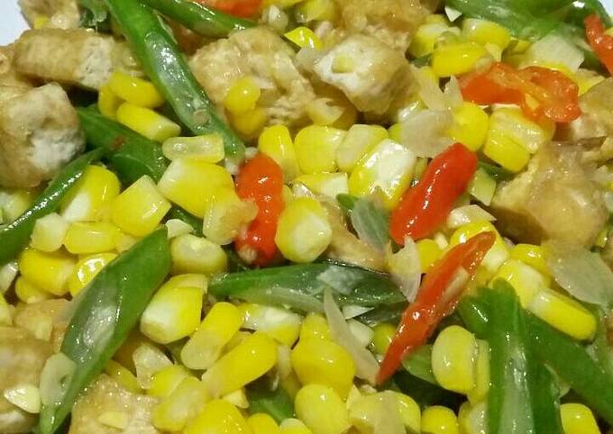 Resep Tumis Gungcishu (Jagung Buncis Tahu) Anti Gagal