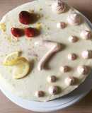 Fehér csokis-citromos-epres-mascarpone mousse torta
