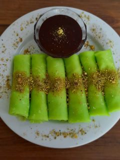 صورة لوصفة كريب جوز الهند بالفستق 😍