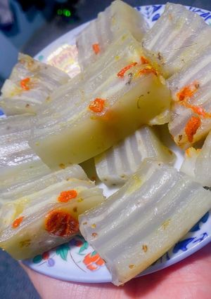 Hình của món Bánh Thiên Tằng Cao (da lợn quế hoa kỷ tử).
