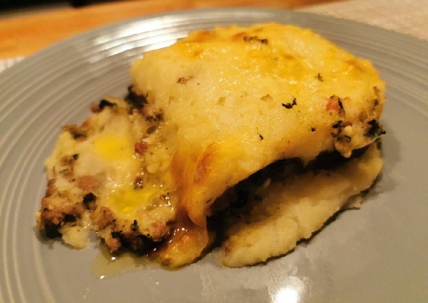 Pastel de carne y espinaca