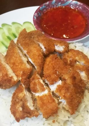รูปของ Butter rice fried chicken ข้าวมันไก่ทอด