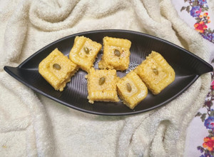 A picture of Milk Cake with Alum Powder.