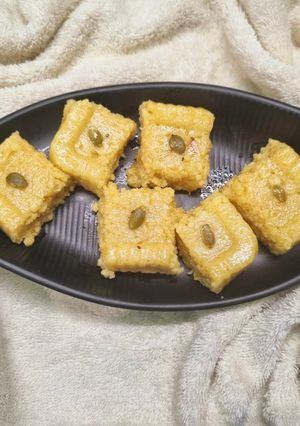 A picture of Milk Cake with Alum Powder.