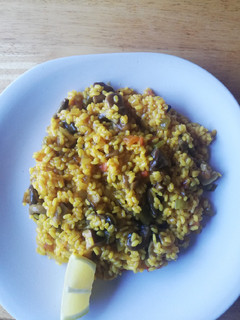 Una foto de Arroz con setas variadas