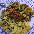 Parrillada de verduras con piña y mango