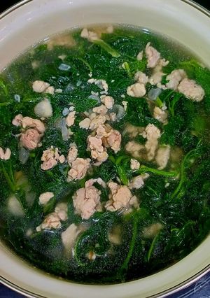 Hình của món Rau tầm bóp nấu thịt nạc xay.