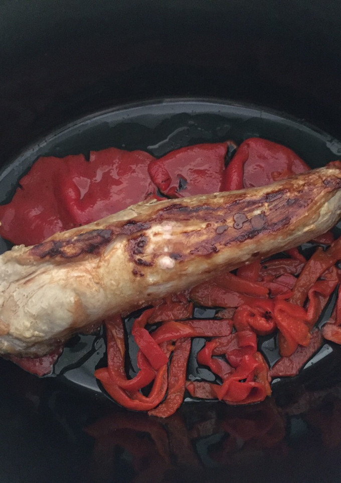Una foto de Solomillo en Crock pot con mostaza, barbacoa y cerveza