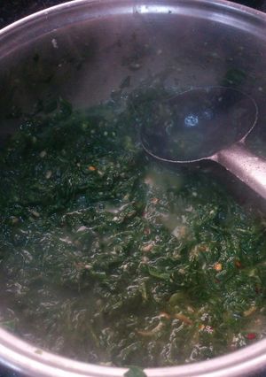 A picture of Sarson da saag te missi Roti (Jain).