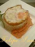 Arroz a la cubana con tomate especial. 