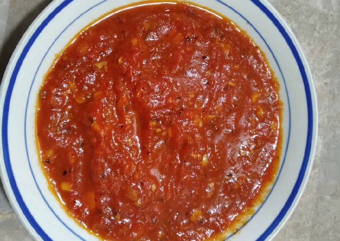 Simple Way to Make Favorite Red Spicy pizza sauce