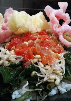 Foto resep Kangkung Tauge Bumbu Rujak