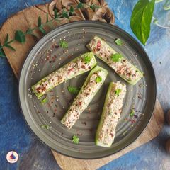 A picture of Protein Rich Brown Top Millet Cucumber Boats.