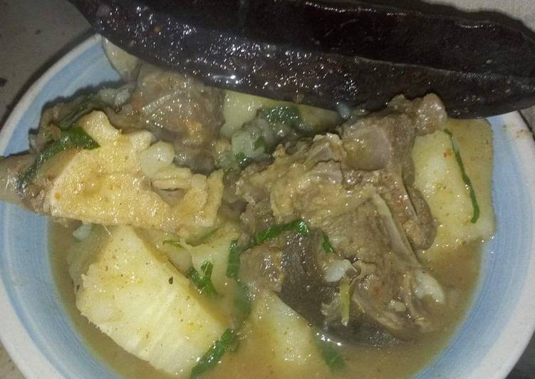 Recipe of Ultimate Goat meat yam pepper soup