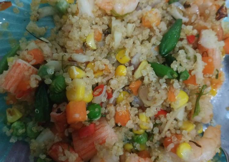 Resep Quinoa seafood sambal matah Anti Gagal