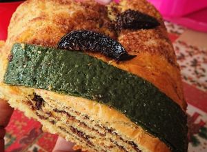 Una foto de Rosca de reyes rellena de Nutella