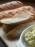 Homemade Baguettes with Garlic Dill Butter