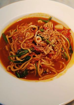 Foto resep Mie kangkung terasi (seafood)