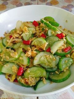 Foto resep Tumis timun telur