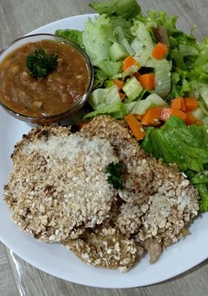 Foto resep Chicken grilled with oat n brown sauce