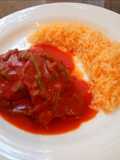 Shrimp Patties in Guajillo Sauce with Nopales