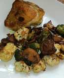 Contramuslo de pollo con verduras al wok