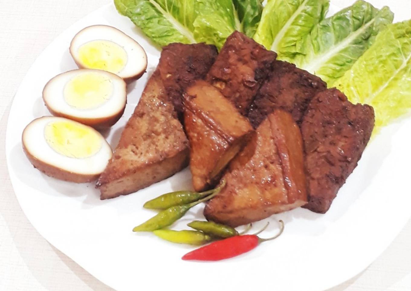 Bacem tempe tahu telur