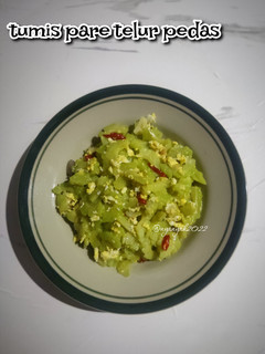 Foto resep Tumis pare telur pedas
