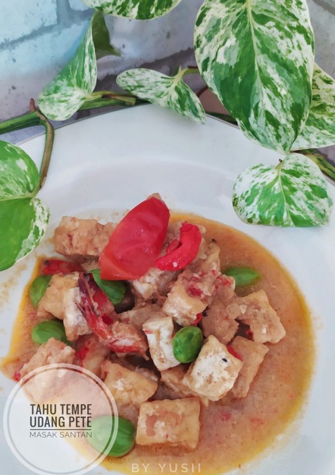 Foto resep Tahu tempe Pete udang masak santan