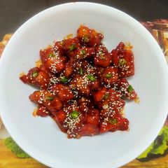 A picture of Crispy Korean Fried Chicken in Soy Garlic Sauce (snack).
