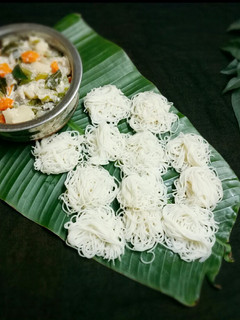 A picture of Kerala style idiyappam /string hoppers.