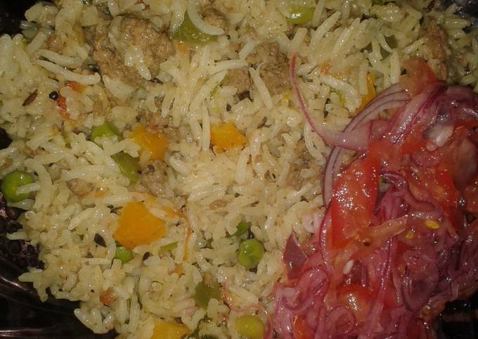 Mince &amp; veggie Pilau # Kenya Pilau Contest#