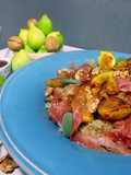Salada Quente de Quinoa, Figos, Presunto e Nozes,  com Vinagrete de Mel e Vinagre Balsâmico!