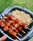 Pinchos de pollo en Air Fryer