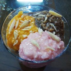 A picture of Tricoloured Rice Pudding.