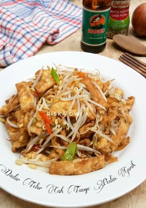 Foto resep Dadar Telur Cah Taoge Pedas Gurih