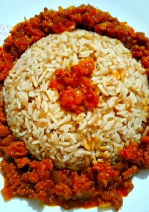 عکسی از دستور رشته پلو گوشت چرخکرده